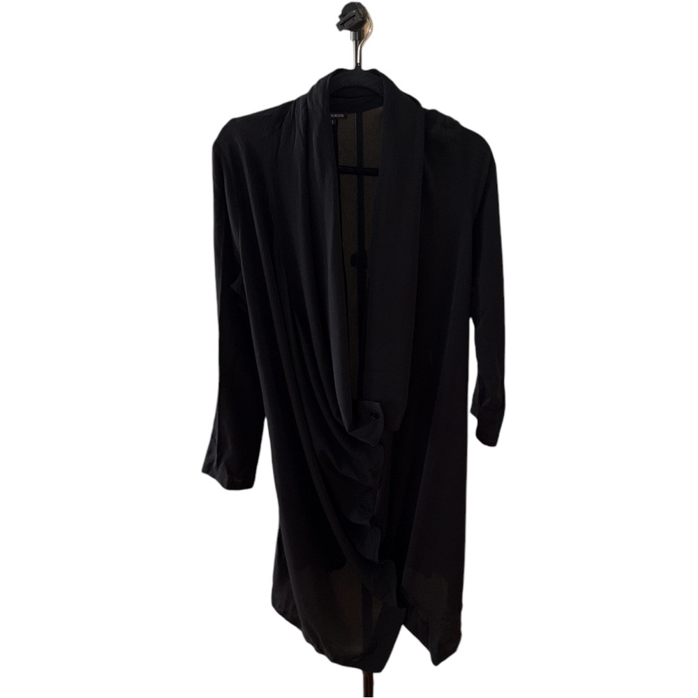Ann Demeulemeester Black Cowl Neck Button Dress
